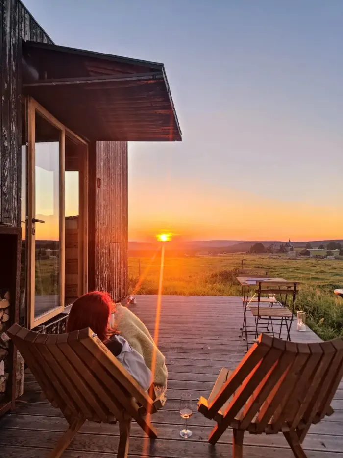 Glamping Na Malém Háji – výhled do přírody Krušných hor